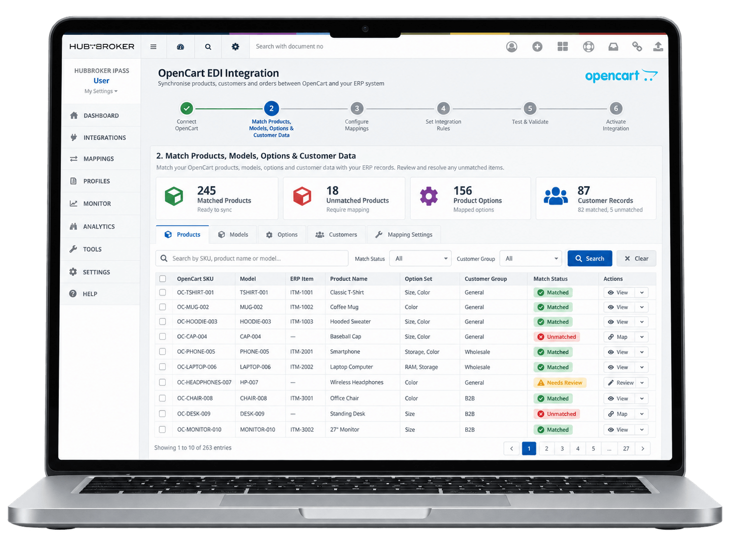 Match Products, Models, Options & Customer Data