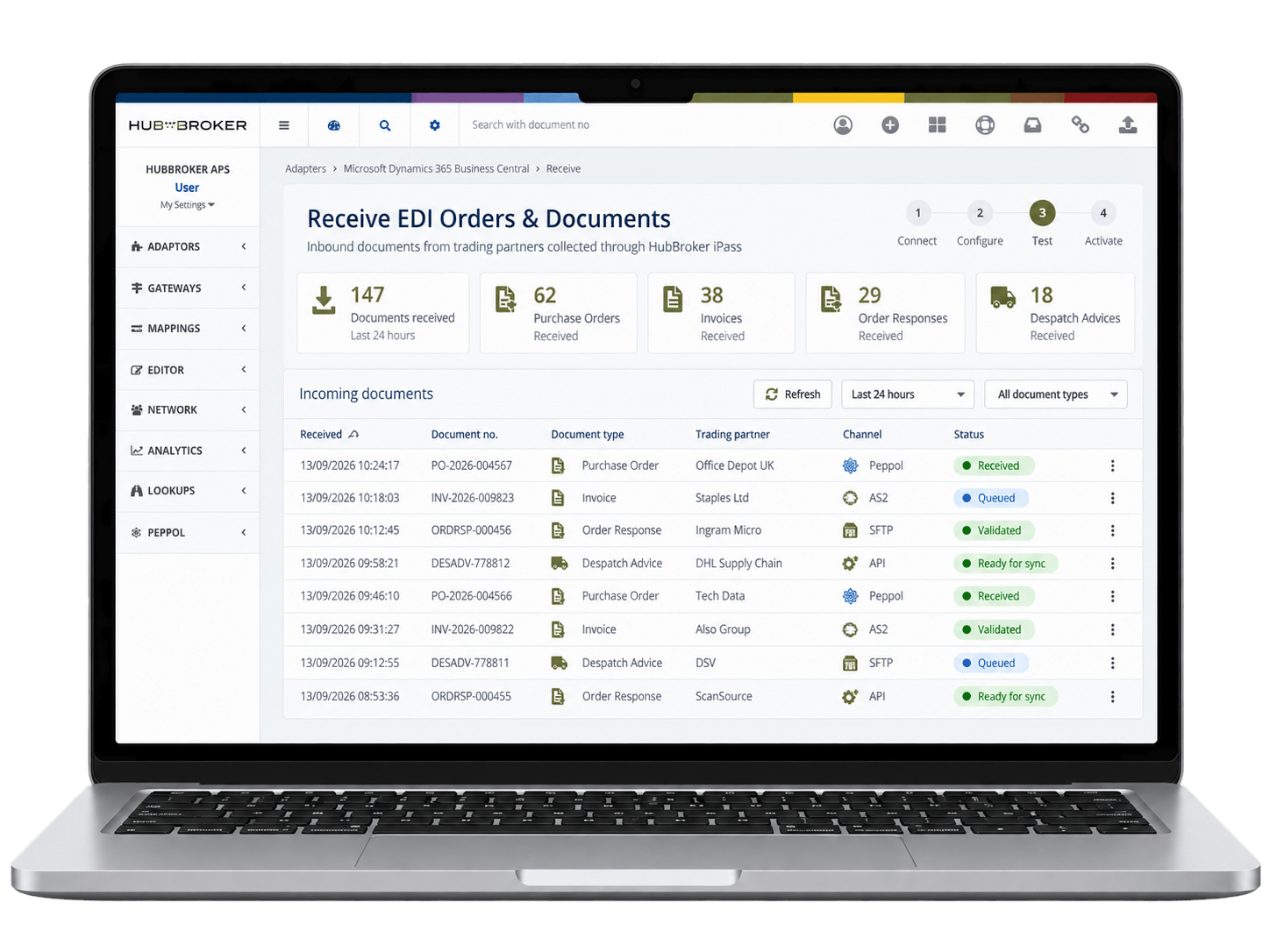 Receive EDI Orders & Business Documents