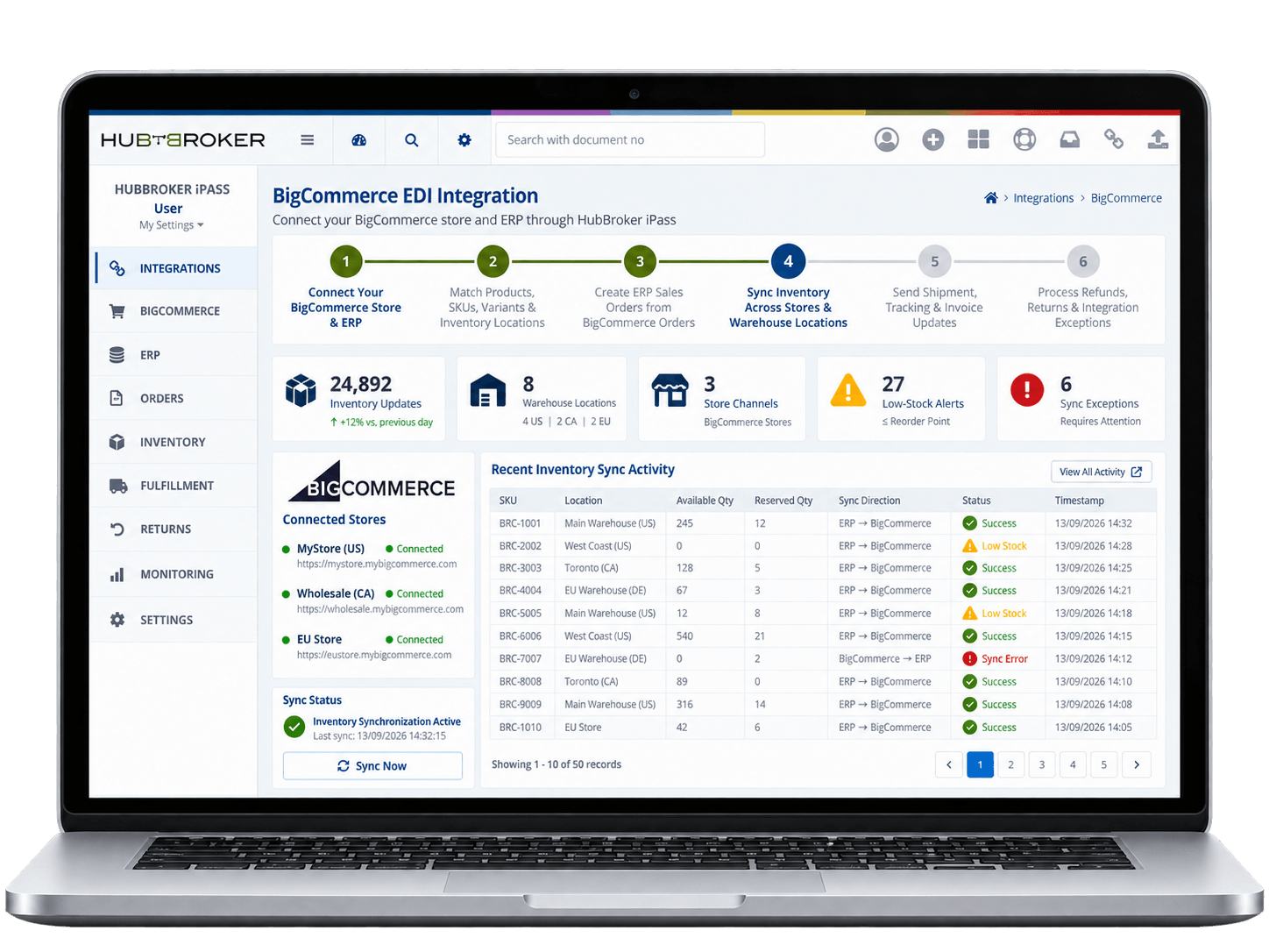 Sync Inventory Across Stores & Warehouse Locations