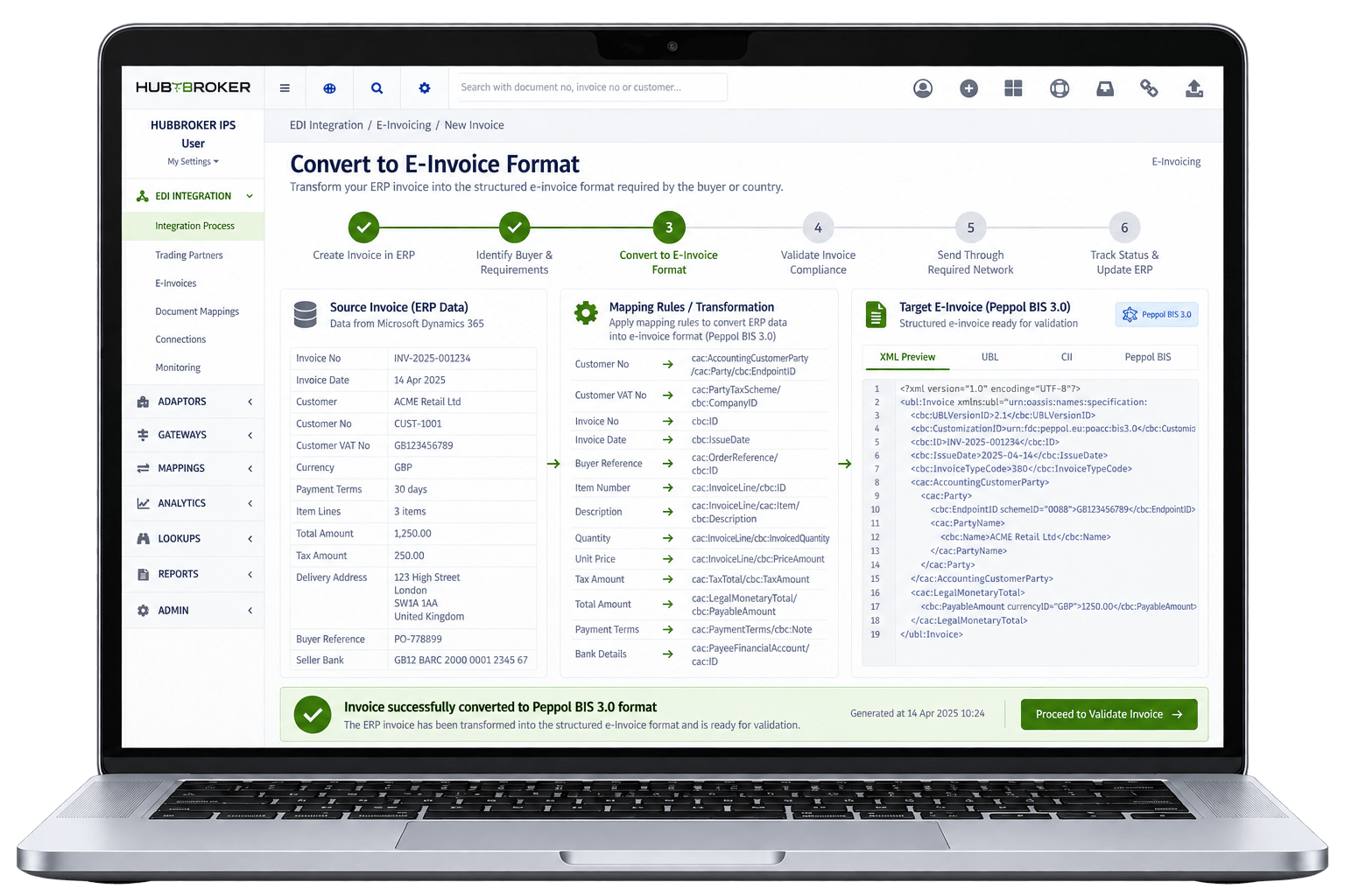 Convert to E-Invoice Format