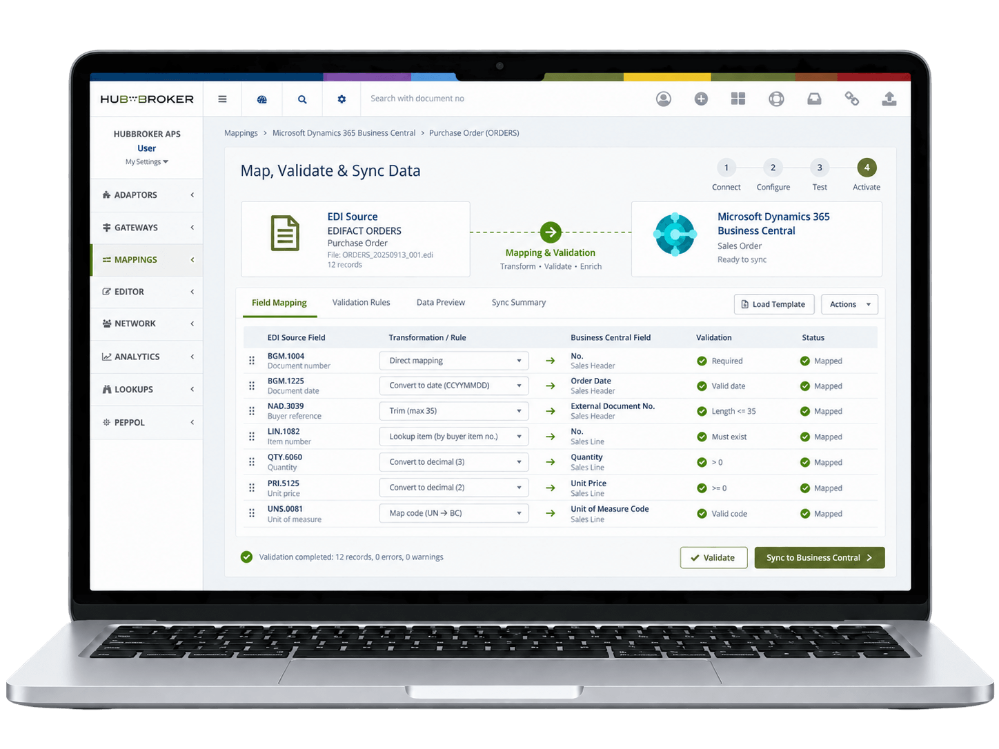 Map, Validate & Sync Data with Business Central